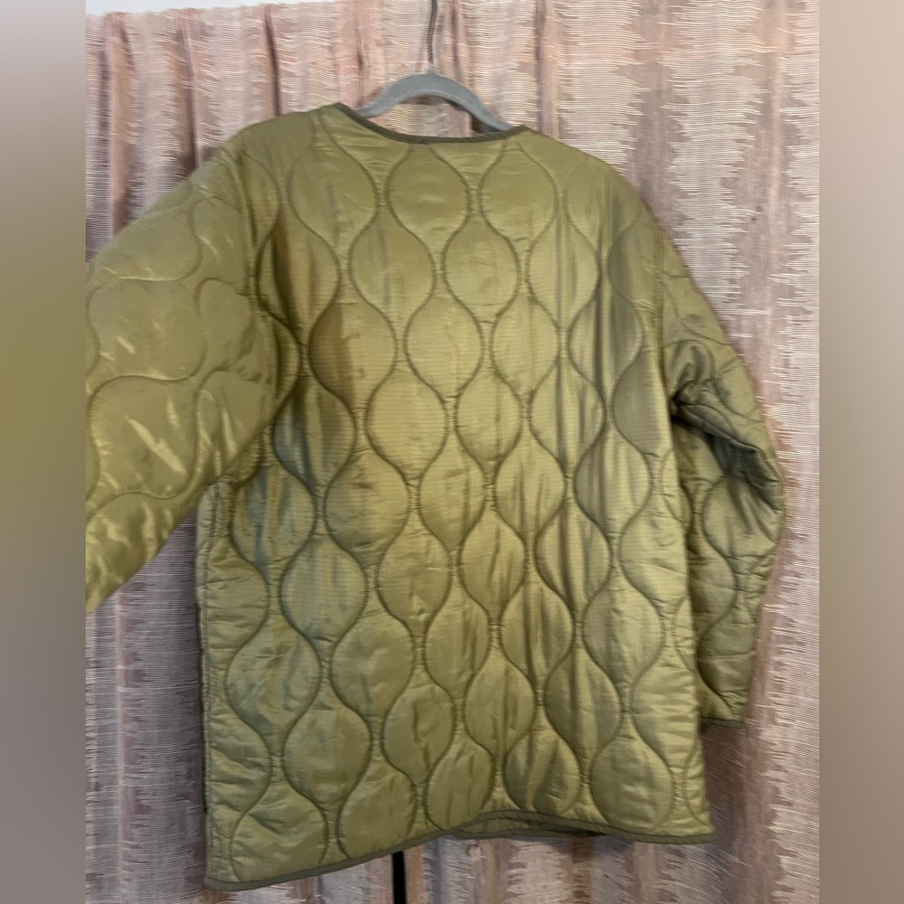 Anthropologie Olive Green Quilted Toggle Jacket - Picture 9 of 9